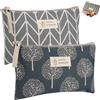Does not apply Borsa Cosmetica in Tela,2 Pezzi Custodia per Trucco Stampata,Bustina Portatutto