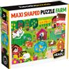 HEADU Maxi shaped puzzle farm. 19 pezzi con 6 grandi sagome. ecoplay. 2-5 anni