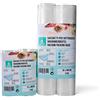 Wimex Rotoli Sottovuoto Sacchetti per Alimenti - Super Resistenti - Adatti a Tutte le Macchine Sottovuoto - Trasparenti - Cottura e Congelazione (4, 15x600 & 30x600)