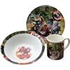 CARTOON set 3 pezzi in ceramica avengers marvel tazza ciotola piatto stoviglie per bambini in confezione