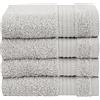 Cotton Paradise Asciugamani turchi in 100% cotone per bagno, 4 pezzi morbidi assorbenti piccoli asciugamani per viso stracci per il corpo, teli per il bagno grigio argento