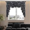 NAPEARL Mantovana a cascata nera per finestre, lussuose tende mantovane per soggiorno, camera da letto, sala da pranzo, finestra a golfo, tende jacquard per finestre, larghezza 154 cm