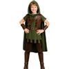 Morph Costume Arciere Bambino, Costume del Bosco Halloween Bambino | Tunica Verde, Mantello, Cintura & Bracciali, Abitante del Bosco, Perfetto per Halloween, Ideale per il Gioco di Ruolo