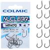 Colmic - 10 Ami da Pesca MR470 Nuclear in Acciaio Carbonio Black Nickel, Taglia 6 - Ringed, Forged, Barb - Per Surf Casting, Rock Fishing, Bolentino e Drifting - Prodotto Ufficiale Colmic