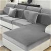 Ystyle Copriseduta Divano Elasticizzato, Copri Cuscini Per Divano Velluto, Universale Copricuscini Divano, Copri Seduta Divano, Copricuscini Natalizio per Divani (Grande 1 Posto, Grigio Chiaro)