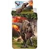 Jerry Fabrics Jurassic World - Biancheria da letto Volcano Dinosaur 140 x 200 cm + 70 x 90 cm