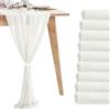 VZZNN Runner da tavolo in chiffon trasparente, romantico per Natale, matrimoni, addio al nubilato, baby shower, compleanni, decorazioni da tavolo (bianco, 300 x 30 cm)