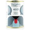 Natural Code 400 For Dog Cibo Umido per Cani Adulti - 6x400 gr - Vitello Aringhe e Zucca