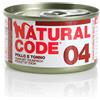 Natural Code Adult Cat Cibo Umido per Gatti - 04-Tonno e Pollo - 24x85 gr
