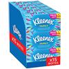 KLEENEX - Fazzoletti scatola maxi-pack Family (15 scatole da 128 fazzoletti) - formato ideale per tutta la famiglia - Made in France