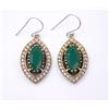 9.40 GM Lab-Created Smeraldo & C.Z.Pietra 925 Argento Sterling Bicolore Parure