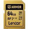 Lexar Professional Gold Armor Scheda SD UHS-II V60 R280/W210 MB/s IP68 - 64GB | ✅Prezzo competitivo