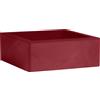 Vaso quadrato basso in resina da interno esterno Minos 25x25 H12 - Nicoli, ROSSO