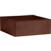 Vaso quadrato basso in resina da interno esterno Minos 25x25 H12 - Nicoli, CORTEN