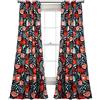 Lush Decor Set di tende oscuranti da giardino con papaveri per soggiorno, sala da pranzo, camera da letto, 213,4 cm, coppia di pannelli, blu navy