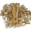 Relaxdays Mini Mollette in Legno, Set 400 Mollettine Foto, Clip per Il Fai da Te, Decorazione, Pinze per Regali, Dorato