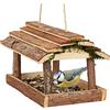 Relaxdays Mangiatoia per Uccelli Decorativa, Muschio e Corteccia, HLP 19x21x23 cm, Appendere, Giardino e Balcone, Natura