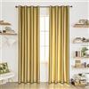 MYRU 1 paio di tende semi-oscuranti dorate per soggiorno camera da letto con occhielli per finestre (colore: oro lucido, 52 x 132 x 248 cm)