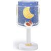 Dalber Lampada da tavolo per bambini, luce da comodino e da notte Moon Dreams animali luna nuvole stelle blu, 76631, G4-4W LED - Lampadina inclusa