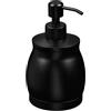 Relaxdays Dispenser di Sapone Liquido Manuale, 390 ml, Portasapone Ricaricabile, Accessorio Bagno e Cucina, Nero