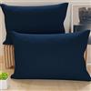 PETTI Artigiani Italiani - Coppia di Federe Cuscino 60x40 cm in Microfibra, Cuscini Arredo Camera da Letto, Divano, Set 2 Fodere Copricuscino, Federa Tinta Unita Blu, 100% Made in Italy