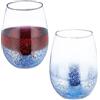 Relaxdays Bicchieri da Vino Senza Stelo, Set da 2 Calici da Cocktail o per Acqua e Bevande, 500 ml Ciascuno, Blu, 12 x 9.5 x 9.5 cm