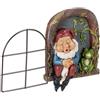 Relaxdays Gnomo da Giardino alla Finestra, HLP 17 x 12 x 4,5 cm, Nano da Appendere Albero, Antigelo, Esterno, Colorato