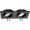 EDO Faretto Incasso Soffitto LED 2 Luce CERI Orientabile Quadrato Nero 35W - Lampada Incasso GU10 Gx5.3, Faretto Soffitto Moderno per Soggiorno Cucina Corridoio Ufficio Senza Lampadina