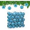 Relaxdays Palline di Natale, Set da 50 Palle Albero, Addobbi Natalizi, ∅ 6 cm, Sfere Plastica Lucida e Opaca, Petrolio