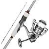 VEVOR Set Canna in Due Pezzi da 2 m da Pesca e Mulinello Canna in Fibra di Vetro e Fibra di Carbonio IM6, Set Mulinello da Spinning con 7+1 Cuscinetti a Sfera, per la Pesca in Acqua Salata e Dolce