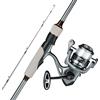 VEVOR Set di Canna da Pesca Telescopica in Fibra Carbonio, Canna in Due Pezzi da 2 m da Pesca al Spigola Nera e Set Mulinello da Spinning con Cuscinetti a Sfera, per Acqua Salata e Dolce