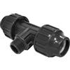 S&M 725401 - Te con Due ugelli Ø 40 mm e Filettatura Maschio da 1 ¼, in polietilene di Colore Nero | Progettato Come Collegamento rapido per Tubi di irrigazione da 40 mm, resiste ad Alte pressioni