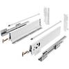 GTV - Sistema di Cassetti Modern Box, Set Guide Scorrevoli per Cassetti, Set di Cassetti, Portata fino a 40 kg, Sincronizzazione del Percorso Delle Guide, L=500mm H=210 mm, Bianco