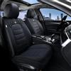 FLORICH Coprisedili Anteriori 2 Pezzi Coprisedili Universali in Pelle per Auto Coprisedili Impermeabili per Berlina, SUV, Camion (Anteriori, Nero