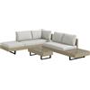 Outsunny Salotto da giardino d'angolo 5 posti design contemporaneo cuscini sfoderabili tavolino acciaio verniciato a polvere resina intrecciata beige