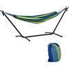 Outsunny Amaca Autoportante con Supporto, Altezza Regolabile e Borsa di Trasporto, 298x117x105 cm, Verde | Aosom Italy