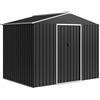 Outsunny Casetta da Giardino con Prese d'Aria e Doppia Porta Scorrevole, Capanno Porta Attrezzi in Acciaio, 2.3x1.7 m, Grigio Scuro | Aosom Italy