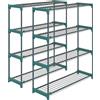 Outsunny Set di 2 Scaffali per Piante a 4 Livelli in Acciaio con Ganci, 90x28x104 cm, Verde | Aosom Italy