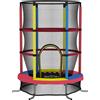 HOMCOM Trampolino per Bambini 3-6 Anni con Rete di Sicurezza, Senza Molle, Ø160x190 cm, Multicolore | Aosom Italy