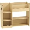 AIYAPLAY Scaffale Portagiochi per Bambini 3-8 Anni con Ripiani Aperti e Scomparti, in Legno, 92x29x79 cm, color Legno | Aosom Italy