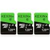 KEXIN Micro SD 128GB 3 Pezzi, Scheda Micro SD 128 GB, Scheda di Memoria microSDXC con Adattatore SD, A1, U3, C10, V30, Micro SD Card Confezione da 3