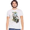 street style Vintage Moto VES 10006 T-Shirt Urban Men 100% Cotone Fiammato BS (IT, Testo, XXL, Regular, Regular, White)