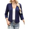 Aottori Cardigan Donna Corto Elegante Coprispalle Manica a 3/4 Bolero Lavorato a Maglia Giacca Leggero Estivo Cerimonia Rosso S