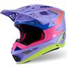 ALPINESTARS Casco Cross ALPINESTARS SUPERTECH S-M10 JETT LAWRENCE R01 ECE2206 - (Purple/Pink Fluo/Yellow Fluo Glossy)