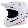 ALPINESTARS Casco Cross ALPINESTARS S-M7 SOLID ECE2206 - (White Glossy)