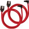 Corsair Cavo SATA Schermato Premium - SATA 6Gbps 60 cm, Connettore a 90°, Rosso