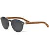 GOWOOD Occhiali da sole rotondi in legno di ebano per donne e uomini con lente polarizzata nera speciale in stile monopezzo