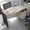 Dmora - Scrivania Carrollton, Scrittoio da ufficio, Tavolo da studio porta PC con 3 cassetti, 136x67h74 cm, Rovere e Antracite