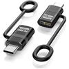 TiMOVO Adattatore da Lightning a USB C, 2 Pezzi Adattatore Lightning USB C con Ricarica Rapida a 60W e Loop Anti-Perso per iPhone 16/15 Serie, iPad, Galaxy S25, Non per Auricolari/Audio/OTG, Nero