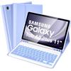 SOPPY Custodia con Tastiera Retroilluminata per Samsung Galaxy Tab A11 Plus 11 2025/ A9 Plus 11 2023, Layout UK, Cover Magnetica Sottile con Tastiera Wireless Staccabile per Samsung Tab, Viola